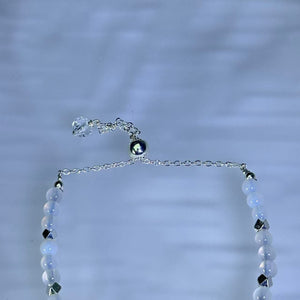 White Agate Lucky Donut Bead Bracelet 白玛瑙平安扣珠链手链