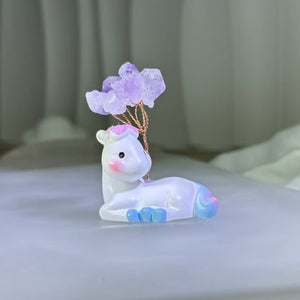 White Pony Amethyst Tree 白色小马紫水晶小树