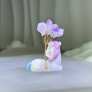 White Pony Amethyst Tree 白色小马紫水晶小树
