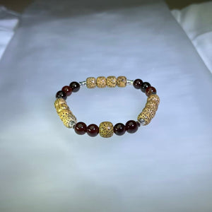 Orange Spessartite Garnet &amp; Star &amp; Moon Bodhi Seed Bracelet 橙红石榴石星月菩提手串