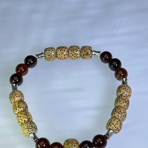 Orange Spessartite Garnet &amp; Star &amp; Moon Bodhi Seed Bracelet 橙红石榴石星月菩提手串