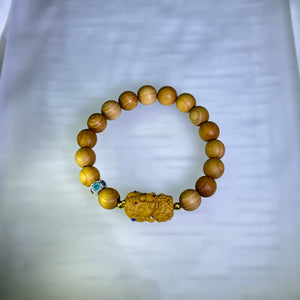Cypress Zashi Lhamo Bead Bracelet 崖柏木扎基拉姆手串