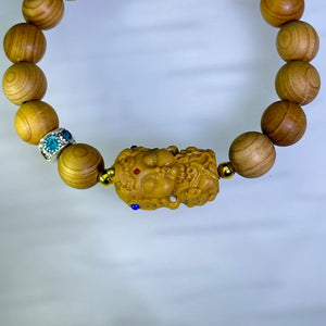 Cypress Zashi Lhamo Bead Bracelet 崖柏木扎基拉姆手串
