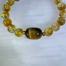 Load image into Gallery viewer, Citrine &amp; Yellow Tiger’s Eye Bead Bracelet 黄水晶黄虎眼手串
