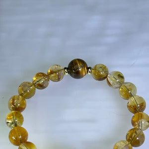 Citrine &amp; Yellow Tiger’s Eye Bead Bracelet 黄水晶黄虎眼手串