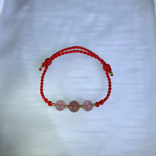 Load image into Gallery viewer, Red Strawberry Quartz Handwoven Bracelet 红色草莓晶手编手链
