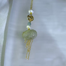 Load image into Gallery viewer, Green Jade Dragon Turtle Ebony Hair Pin 糯冰油青翡翠龙龟乌木发簪
