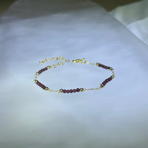 Purple Pyrope Garnet Bead Bracelet 紫牙乌石榴石小圆珠手链