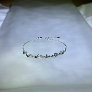 Swiss Blue Topaz Wave Bracelet 瑞士蓝托帕石镶嵌波浪手链