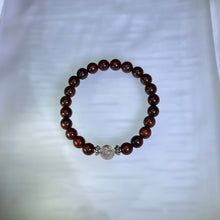 Load image into Gallery viewer, Copper Rutilated Quartz &amp; Sandalwood Bead Bracelet 铜发晶紫檀木手串
