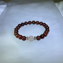 Load image into Gallery viewer, Copper Rutilated Quartz &amp; Sandalwood Bead Bracelet 铜发晶紫檀木手串
