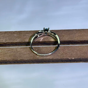 Black Opal Adjustable Ring 黑色欧泊镶活口戒指