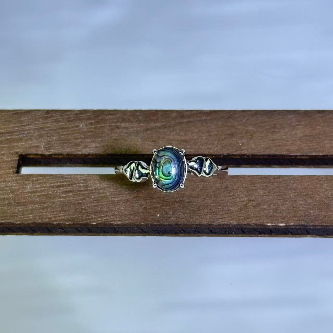 Abalone Pāua Shell Adjustable Ring 鲍贝镶嵌活口戒指