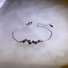 Load image into Gallery viewer, Rainbow Tourmaline Bracelet 彩虹碧玺镶嵌手链
