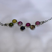 Load image into Gallery viewer, Rainbow Tourmaline Bracelet 彩虹碧玺镶嵌手链
