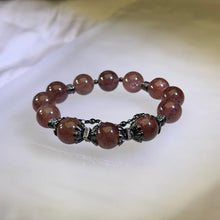Load image into Gallery viewer, Red Strawberry Quartz Beaded Bracelet 红色草莓晶圆珠手串
