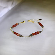 Load image into Gallery viewer, Carnelian and Smoky Quartz Bracelet 南红玛瑙茶晶手链
