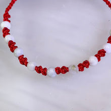 Load image into Gallery viewer, Adjustable White Jade Handwoven Bracelet 白色翡翠圆珠可调节手编手链
