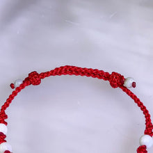 Load image into Gallery viewer, Adjustable White Jade Handwoven Bracelet 白色翡翠圆珠可调节手编手链
