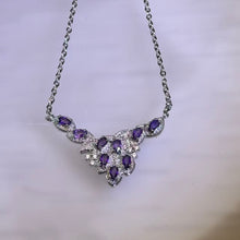 Load image into Gallery viewer, Amethyst Pendant Necklace 紫水晶镶嵌吊坠项链
