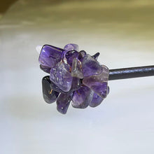 Load image into Gallery viewer, Amethyst Ebony Hair Stick 紫水晶黑檀木发簪

