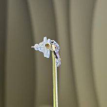 Load image into Gallery viewer, Rainbow Tourmaline Silver Stud Earrings 彩虹碧玺银耳钉
