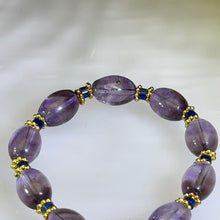 Load image into Gallery viewer, Amethyst Lapis Lazuli Beaded Bracelet 紫水晶青金石手串
