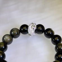 Load image into Gallery viewer, Golden Sheen Obsidian Heart Beaded Bracelet 金眼黑曜石爱心手串
