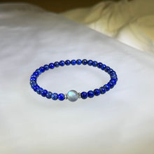 Load image into Gallery viewer, Lapis Lazuli Labradorite Beaded Bracelet 青金石拉长石灰月光石手串
