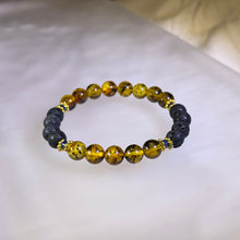 Load image into Gallery viewer, Amber Lava Beaded Bracelet 琥珀火山石手串
