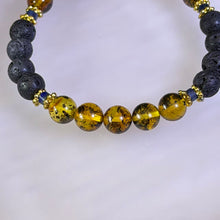 Load image into Gallery viewer, Amber Lava Beaded Bracelet 琥珀火山石手串
