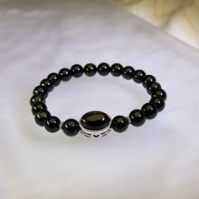 Load image into Gallery viewer, Golden Sheen Obsidian Beaded Bracelet 金眼黑曜石手串
