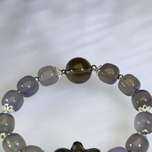 Load image into Gallery viewer, Gingerman Smoky Quartz Gray Agate Beaded Bracelet 灰玛瑙茶晶姜饼人手串
