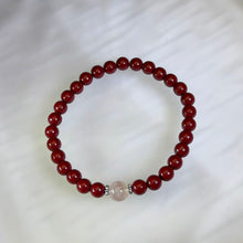 Load image into Gallery viewer, Cinnabar Red Strawberry Quartz Beaded Bracelet 朱砂红色草莓晶手串
