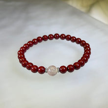 Load image into Gallery viewer, Cinnabar Red Strawberry Quartz Beaded Bracelet 朱砂红色草莓晶手串
