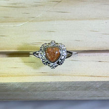 Load image into Gallery viewer, Golden Strawberry Quartz Heart Adjustable Ring 金草莓晶爱心镶嵌活口戒指

