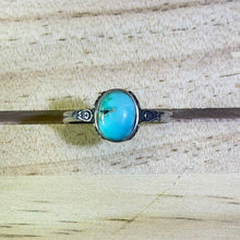 Load image into Gallery viewer, 925 Silver Blue Turquoise Adjustable Ring 蓝色松石镶嵌银戒指
