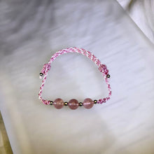 Load image into Gallery viewer, Red Strawberry Quartz Adjustable Handwoven Bracelet 红色草莓晶可调节手编手链

