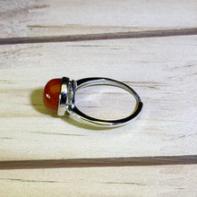 Load image into Gallery viewer, Carnelian Adjustable Ring 南红玛瑙镶嵌活口戒指
