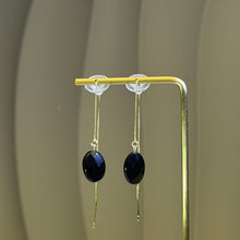 Load image into Gallery viewer, Onyx Threader Earrings 黑玛瑙耳线

