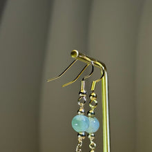 Load image into Gallery viewer, Green Jade Drop Earrings 油青翡翠耳坠
