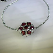 Load image into Gallery viewer, Red Almandine Garnet Bracelet 酒红石榴石镶嵌手链

