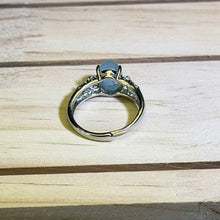 Load image into Gallery viewer, Aquamarine Adjustable Ring 海蓝宝镶嵌活口戒指

