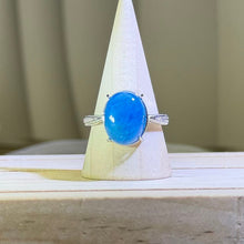 Load image into Gallery viewer, Blue Apatite Adjustable Ring 蓝磷灰镶嵌活口戒指
