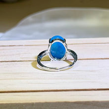 Load image into Gallery viewer, Blue Apatite Adjustable Ring 蓝磷灰镶嵌活口戒指
