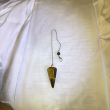 Load image into Gallery viewer, Yellow Tiger Eye Pendulum Charm 黄虎眼石灵摆挂饰
