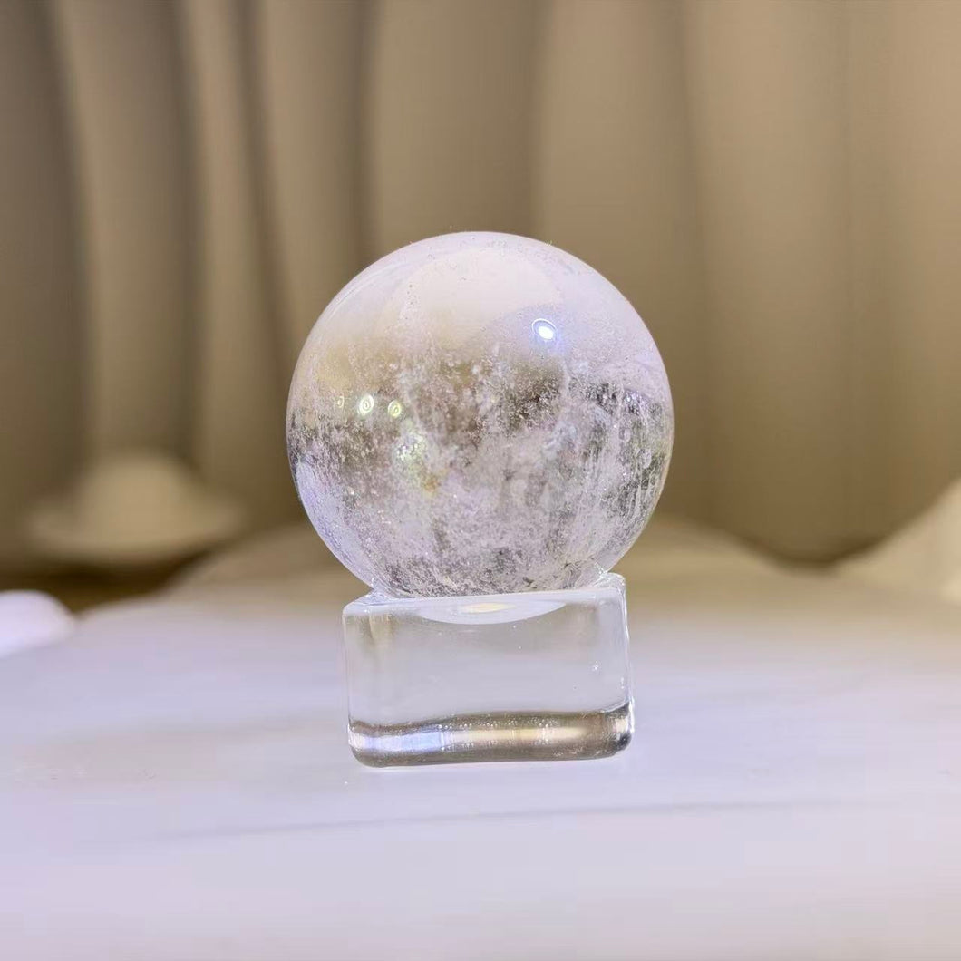 国産水晶 クリア水晶 水晶 球 高品質クリア水晶球 台付 水晶玉