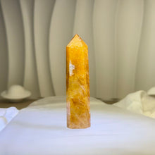 Load image into Gallery viewer, Yellow Hematoid Quartz Pointed Tower 黄胶花水晶单尖六棱柱
