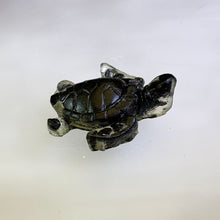 Load image into Gallery viewer, Obsidian Resin Sea Turtle Figurine 黑曜石滴胶海龟摆件

