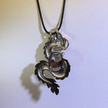 Load image into Gallery viewer, Phantom Quartz Dragon Pendant Necklace 幽灵水晶神龙吊坠项链
